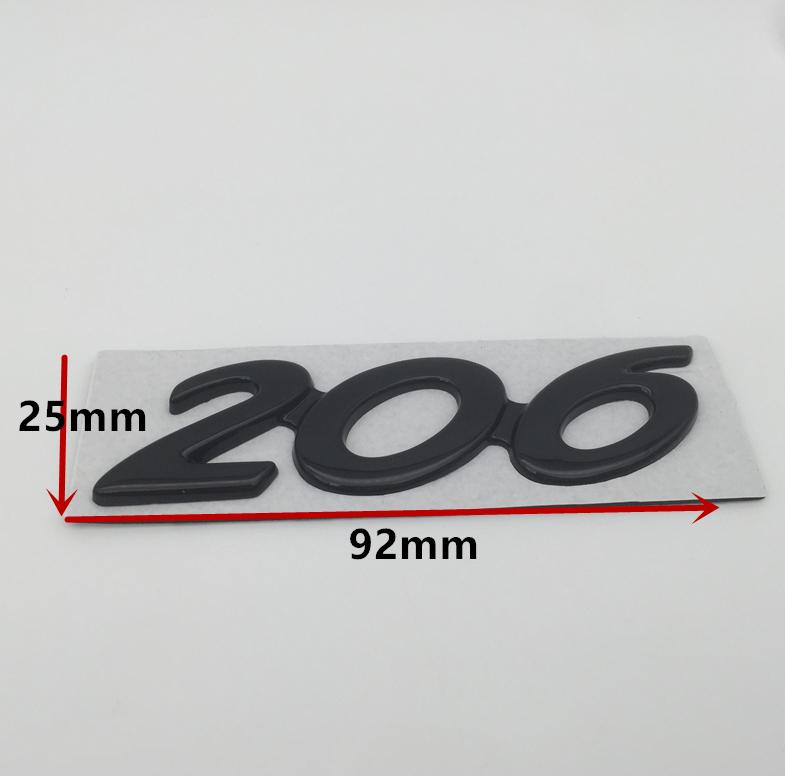 1pcs 3D metal GT 206 207 301 307 308 408 508 car Letter Emblem Rear tail trunk Decals badge sticker Decal styling Accessories