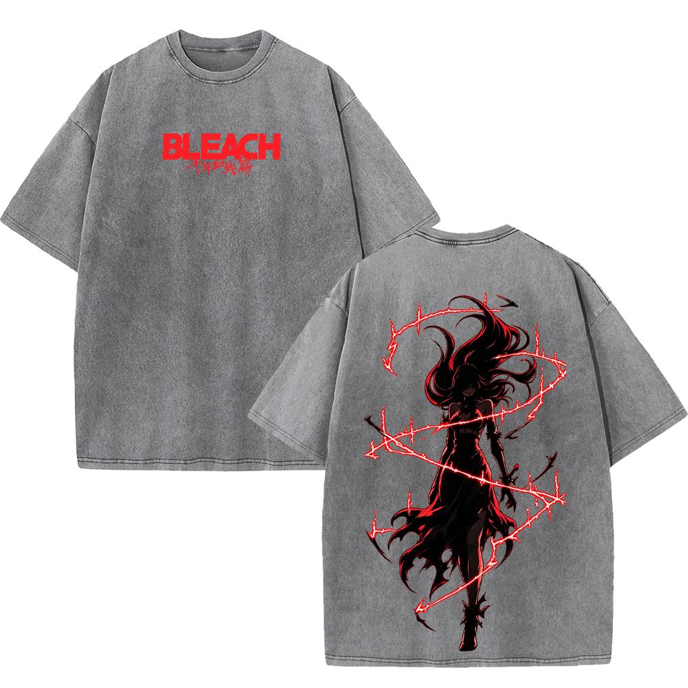 BLEACH Аниме Орихиме Иноуэ Футболка Модная Винтажная Стиранная Оверсайз Футболка Мужская Женская Одежда С коротким рукавом 100% Хлопок Футболка Топ