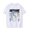MINISO Женская футболка с мультяшным принтом Hatsune Miku, летний повседневный удобный топ для ежедневной носки и аниме-моды, уличный стиль