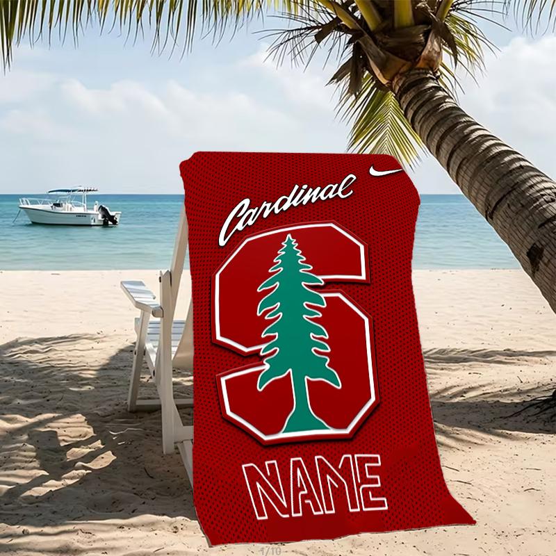 Customizable personalized beach towels Stanford S logo themed designs.Suitable for the beach, yoga, sports;ideal as beach accessories