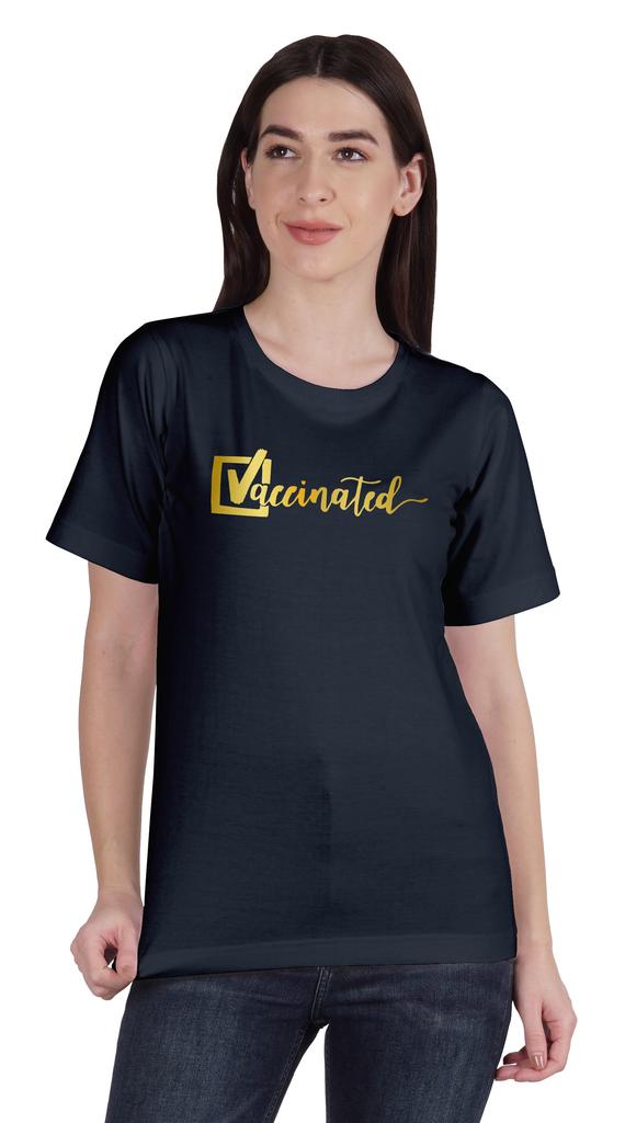 Inkmeso Футболка с круглым вырезом Vaccined Pro Vaccine, хлопковая футболка для женщин