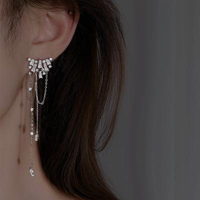 Серьги-кисточки с бриллиантами Flash, женские, корейские, нишевые, высокого класса, длинные серьги-кисточки