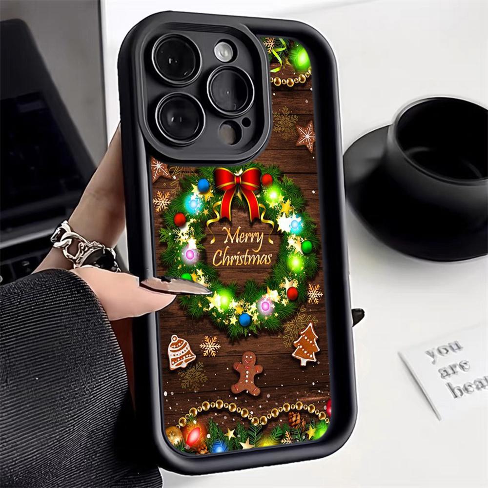 N112 Веселый рождественский дизайн Мягкие чехлы для телефонов Angel Eyes для Samsung S23 S24 Ultra S21 FE A54 A34 A13 A14 A06 A24 Realme 12 Vivo OPPO Противоударный чехол