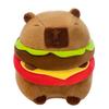 New Cute Hamburger Capybara Plush Stuffed Toy Simulation Animal Doll Soft Children's Toy Birthday Gift Kawaii Room Decoration