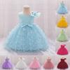 Платье принцессы с бантом и сеткой на день рождения для девочек 2024 года