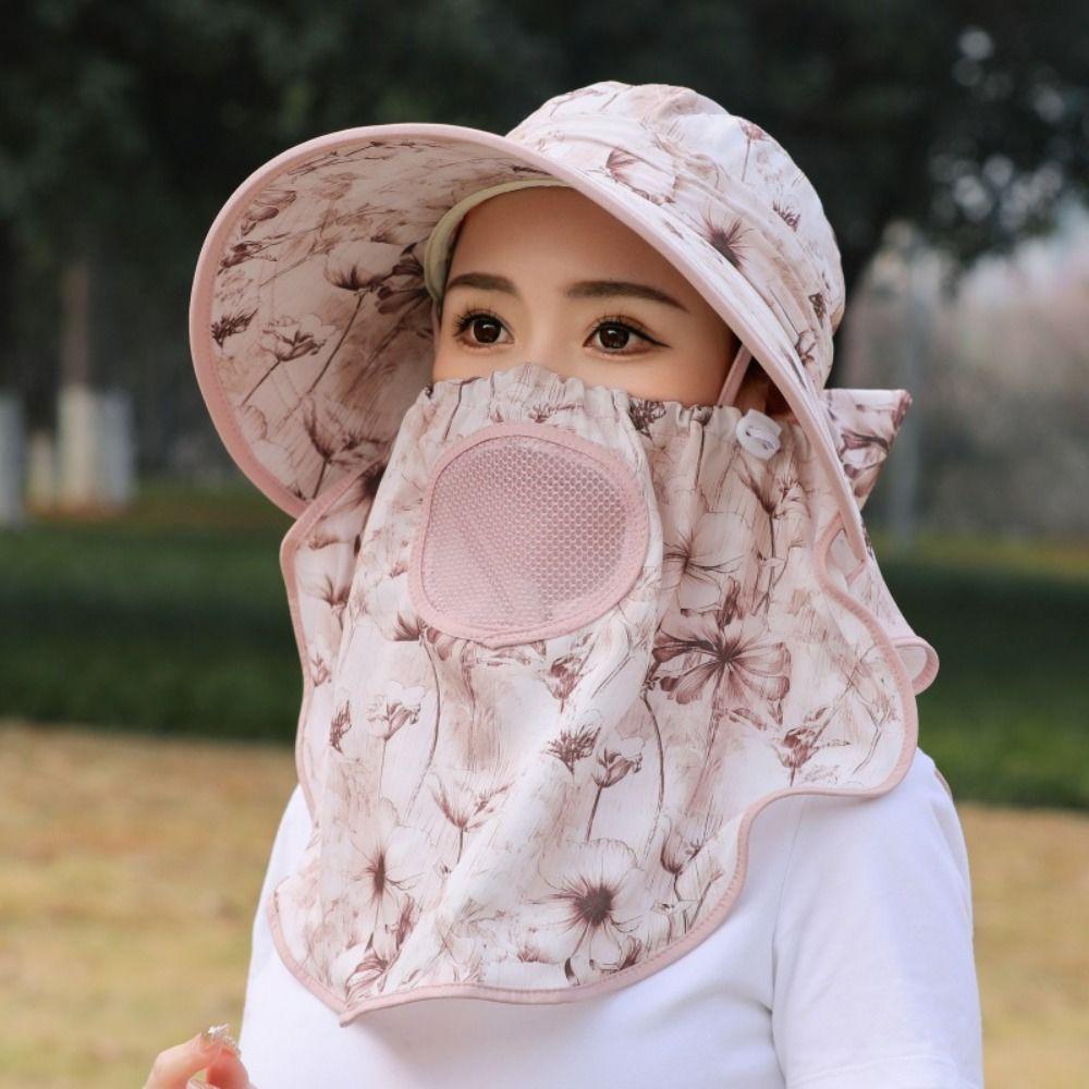 Face Neck Omnibearing Picking Tea Hat Breathable Mesh Sunscreen Hat Creative Women Sun Hat Riding