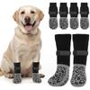 4PCS Anti-Scratch Knitted Socks Adjustable Band Paw Protector Cozy Dog Socks  Wooden Floors