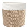 Storage Basket - vidaXL - Cotton - Brown/White - Set of 2 - Modern Design