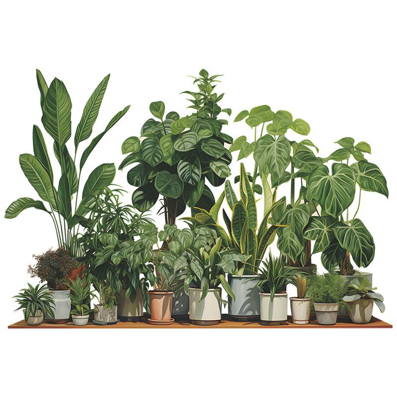 Fun-c1 тропический зеленый горшок для растений черепаха задний лист спальня гостиная украшение стены украшение наклейка на стену