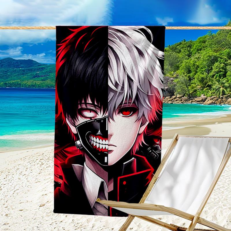 Tokyo Ghoul Kaneki's Struggle Microfiber Beach Towel, Lightweight And Quick-Dry, for Summer Travel, Beach Essential, Swimming Pool Outdoor