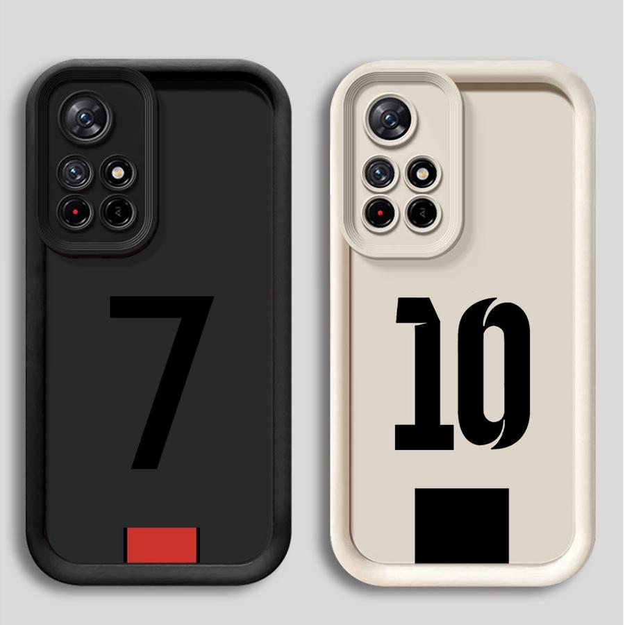 Мягкий чехол для телефона Xiaomi Redmi Note 13 14 Pro Plus 10 11 12 Pro 12s 11s Футбольный номер