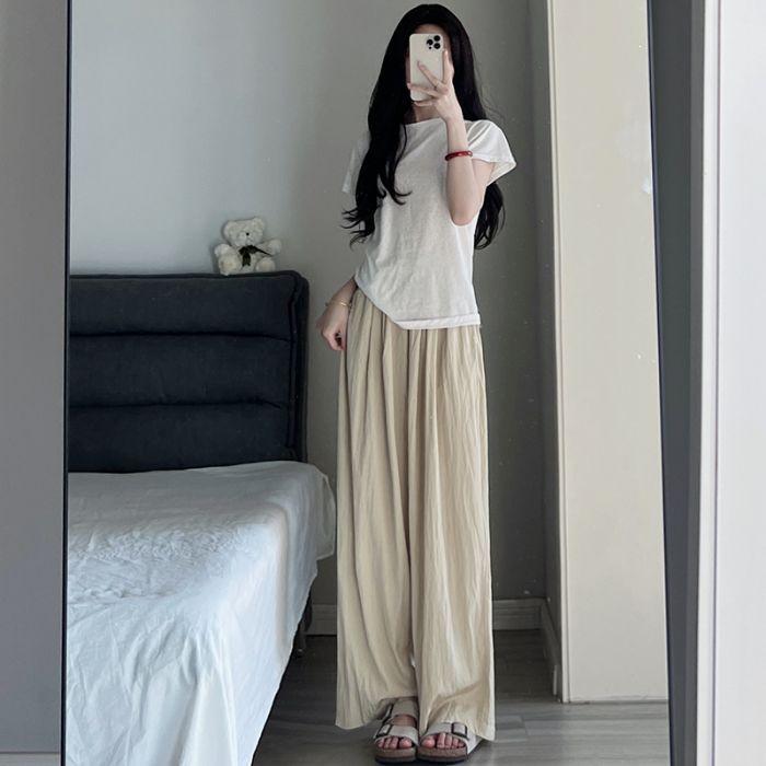 Casual Pants Women's Summer New High-waisted Loose Straight Wide-leg Pants