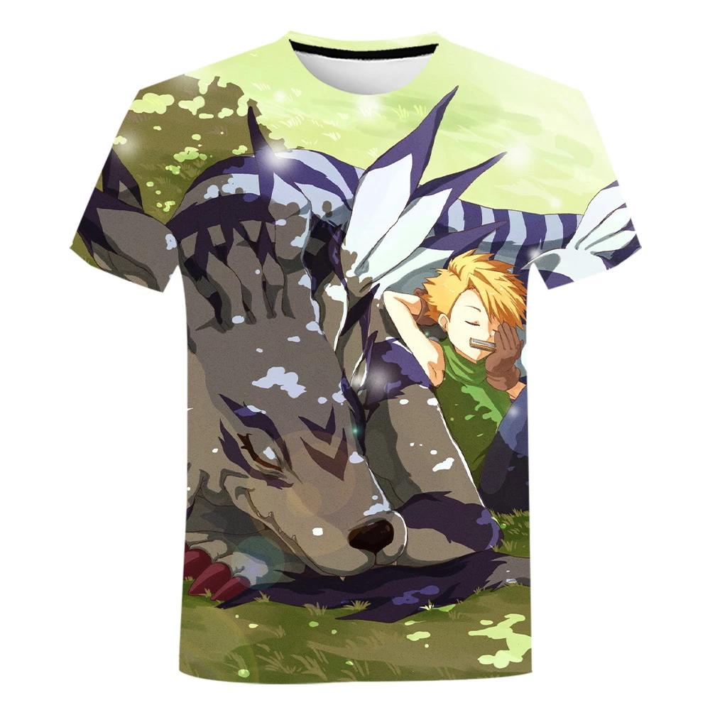Футболки с принтом аниме Digimon Adventure 3D для мужчин и женщин, модная уличная одежда, футболки большого размера с коротким рукавом для детей, футболки, топы, одежда