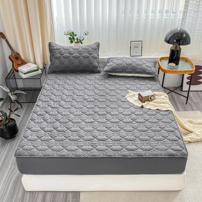 Class A Soy Quilted Adjustable Fitted Sheet Raw Cotton Fabric,Mattress Protector Cover,Bed Sheet With Elastic Band 160x200