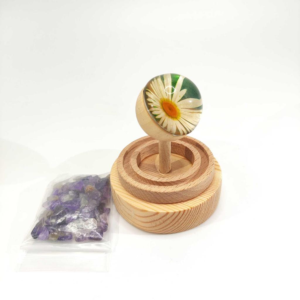 Фиолетовый диффузор эфирных масел «Ромашка» с клейким камнем, устанавливаемый в автомобиль