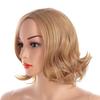 Женские пушистые парики, женский женский парик Ombre, блондинка, коричневый, натуральный волнистый, термостойкое волокно, короткий парик, повседневное использование, вечерние косплей