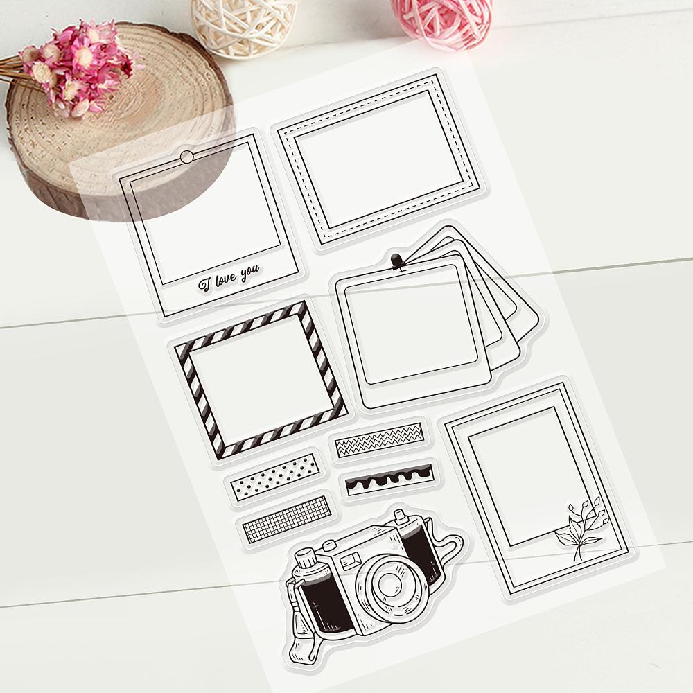 PVC Plastic Stamps for DIY Scrapbooking Photo Album Decorative Cards Making Stamp Sheets Camera Pattern 16x11x0.3cm