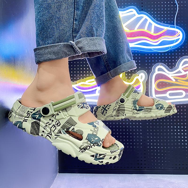 Новые мужские сандалии большого размера на толстой подошве легкие тапочки мужские модные повседневные спортивные сандалии дышащая пляжная обувь для мужчин