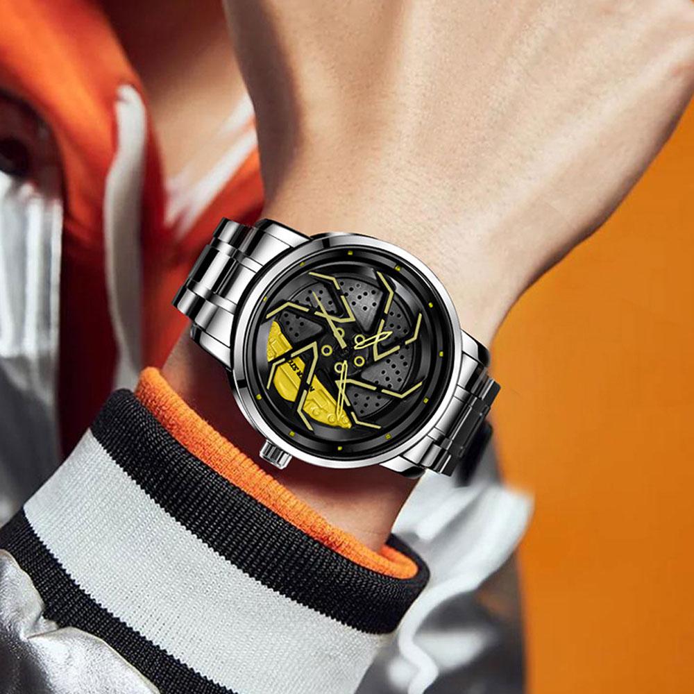 YAZOLE Watches Men Quartz Wristwatches Vacuum Plating Rotating Dial Skeletonized Hands Student Clock Fashion Sports watches
