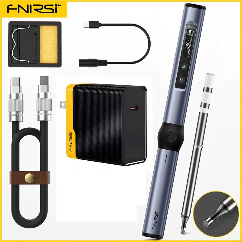 Портативный умный электрический паяльник Fnirsi PD65W - Мини-станция с цифровым дисплеем и постоянной температурой для ремонта и пайки