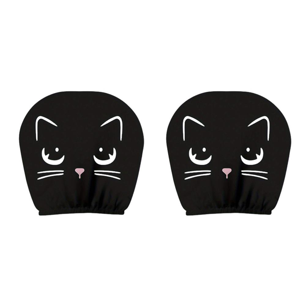 2Pcs Black Car Headrest Cover Scary Face Printing Car Headrest Protector Car Seat Cover  Halloween