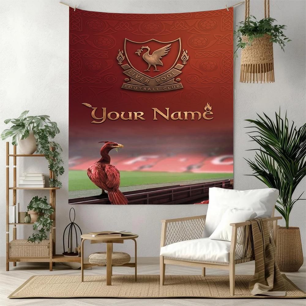 Liverpool Team Custom Your Name Wall Decor Tapestry Art For Pet Memorial Birthdaywedding Party Backdrop Family Gift