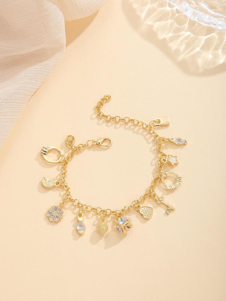 European and American Style 925 Silver Pendant Bracelet: Elegant Multi-Element Jewelry for Women