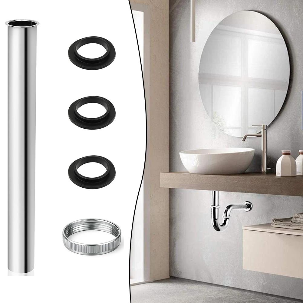 29,5 см Сифонная погружная трубка из нержавеющей стали для удлинительной трубы сифона, слив, хром, регулируемая трубка, гидрозатвор