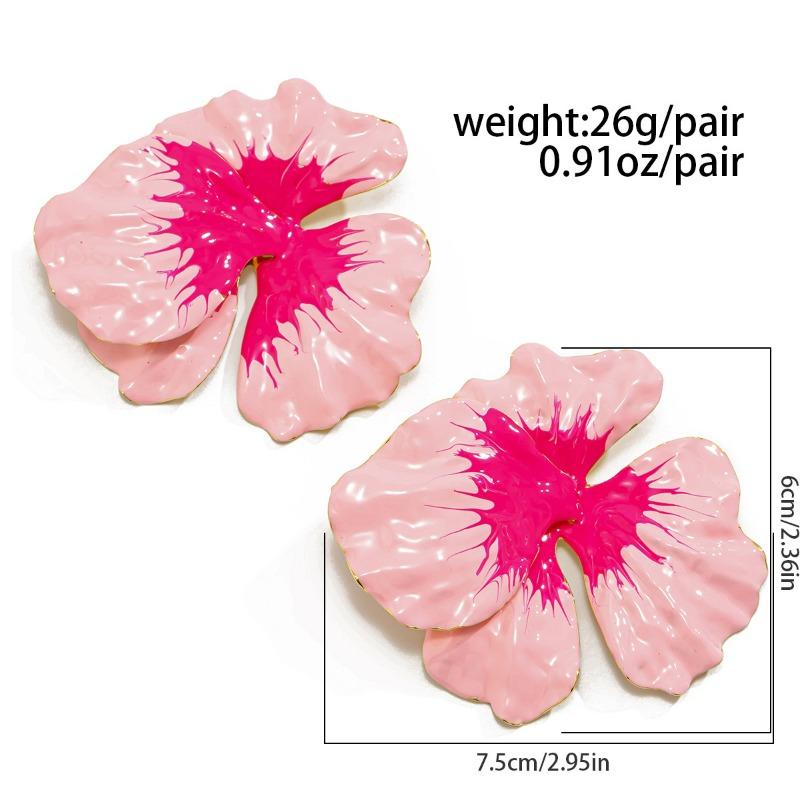 Милые девушки цветы серьги-гвоздики женская мода капельное масло градиент цвета металлический сплав сложенные нерегулярные цветочные серьги ювелирные аксессуары