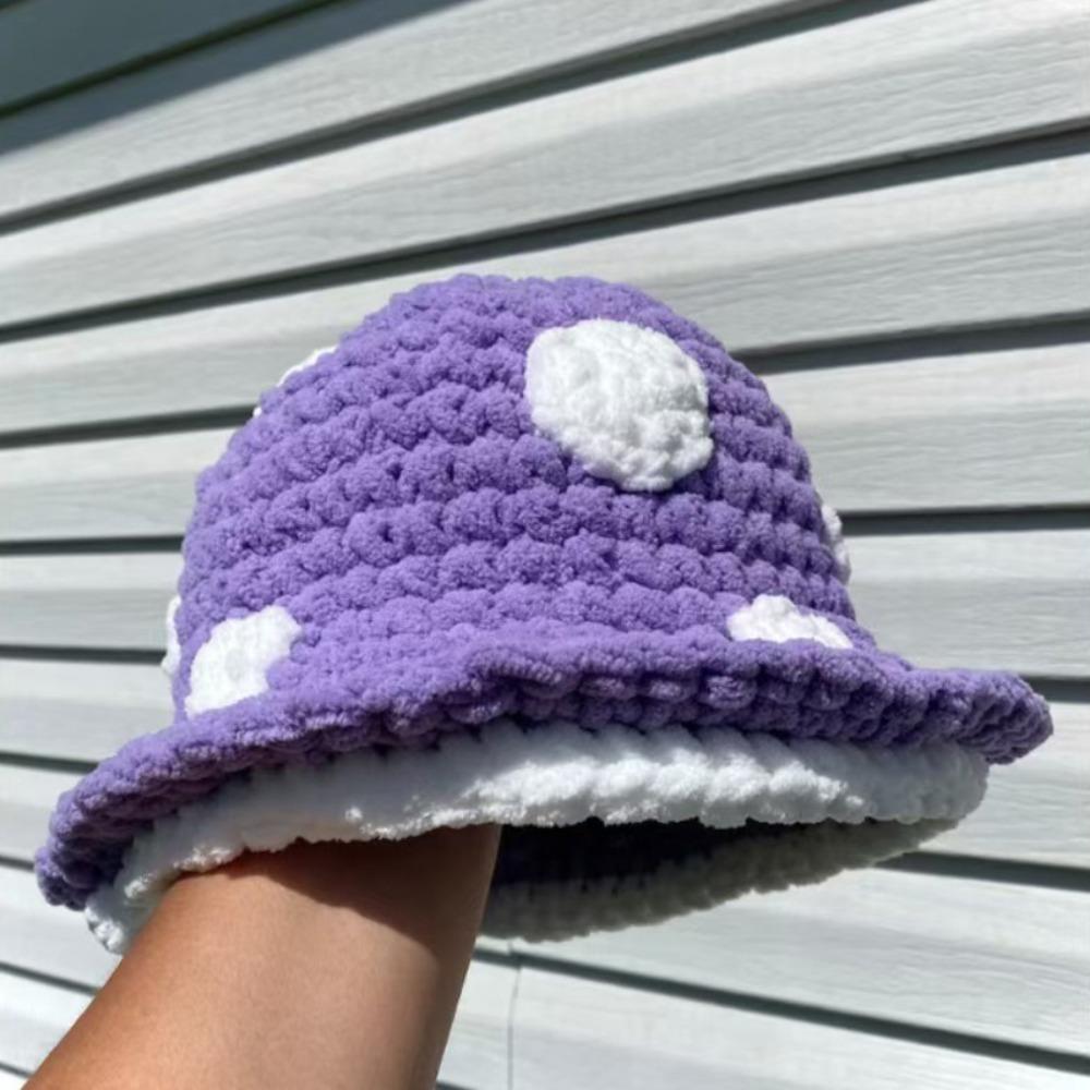 Versatile Crochet Yarn Hat Thick Autumn Winter Warm Cap Fashion Fisherman Hat Women Man Unisex