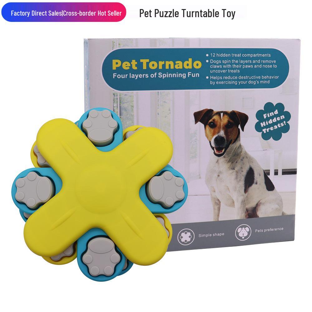 Трансграничная игрушка-пазл для питомцев: Вращающийся диспенсер лакомств для собак и миска-медленное кормление для саморазвлечения и избавления от скуки.