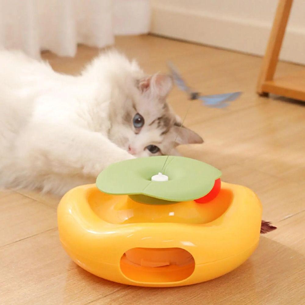 Built-in Feather Electric Cat Rotating Toy Creative Smart Pet Turntable Toy  Pet Supplies
