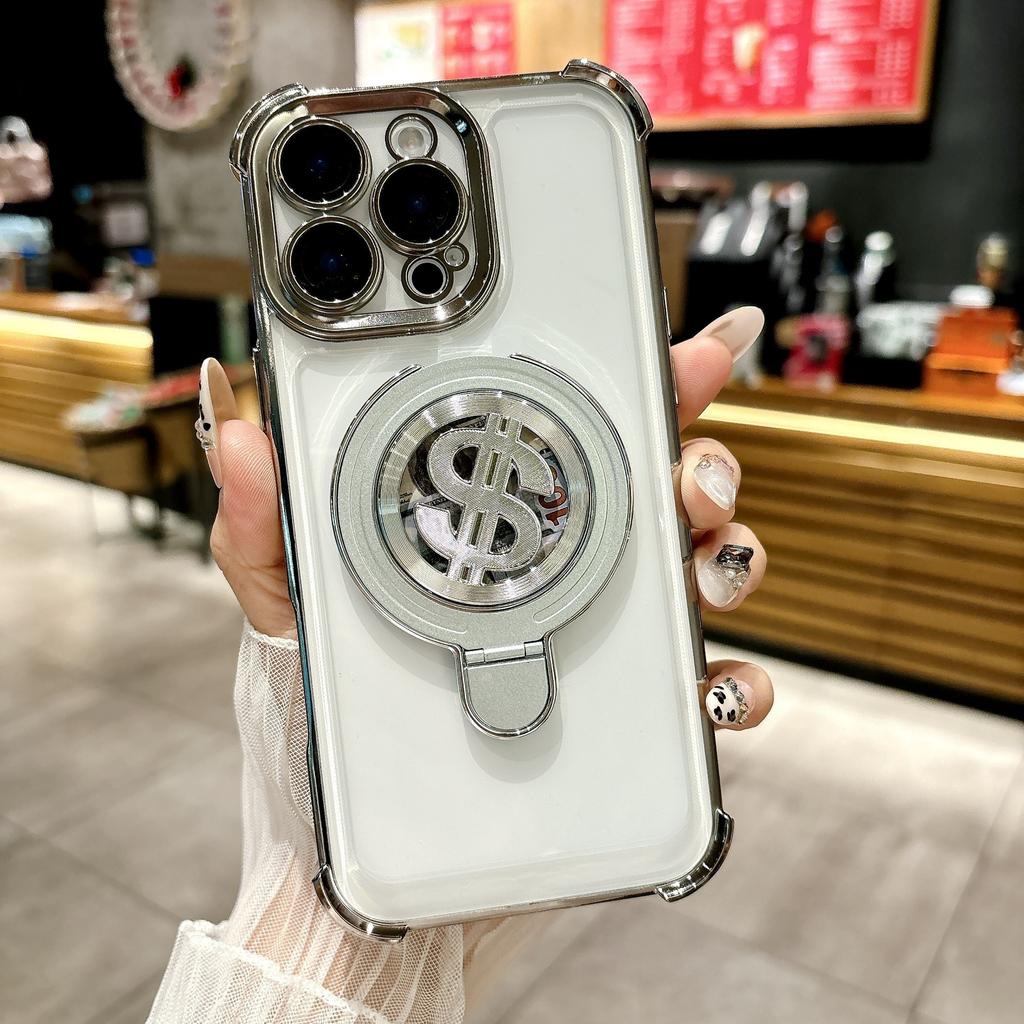 Подходит для чехла для мобильного телефона iPhone16 16E Магнитный металлический кронштейн Apple 15promax Четырехугольная подушка безопасности Противоударный чехол