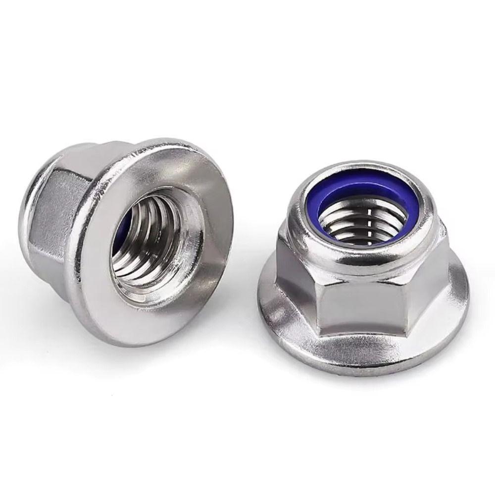 Nylon Insert Flange Lock Nuts Stainless Steel Serrated Nuts New Fastener Nuts GB Standard