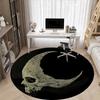 1pc Moon Skull Office Round Area Rug, Under Office Chairs Bedroom Living Room Home Decor, Room Deco, Available in Various Sizes