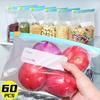 60/10PCS Plastic Zip Bags Food Storage Bags Resealable Zipper Storage Bag Kitchen Refrigerator Fresh Sealing Containers Wrap Bag