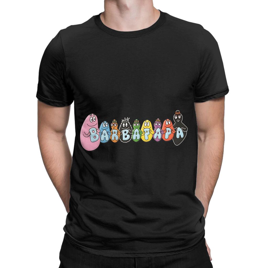 Barbapapa All Funny 100% Cotton T-Shirt Barba Tees Tops For Men