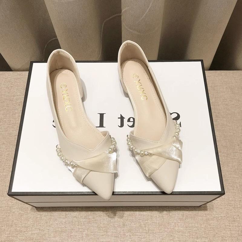 Одиночные туфли женские весна-осень 2025 года, новые модные женские туфли с коротким носком, летние, сказочные, женские, с острым носком, на мягкой подошве