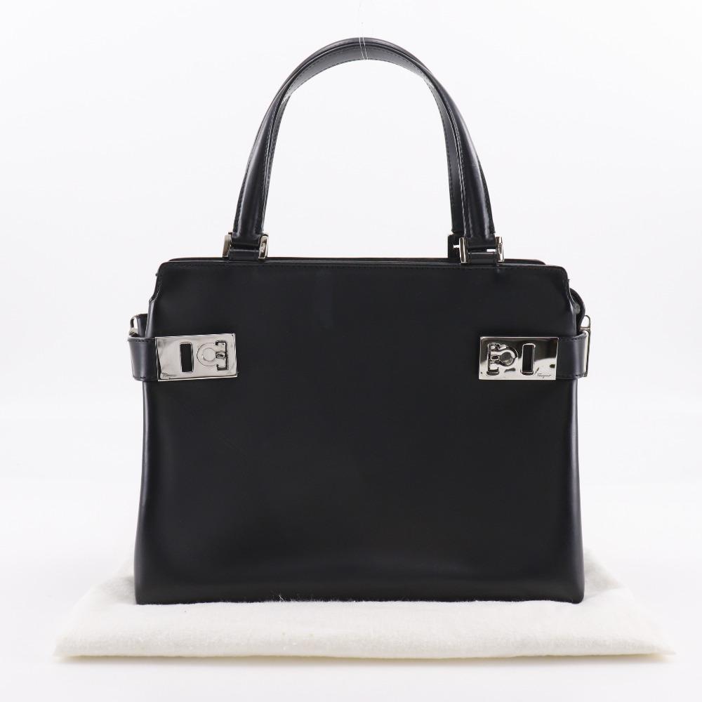 Salvatore Ferragamo Gancini Handbag AQ-21 0167 black leather Women Used