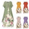 Это платье - стильное длинное платье с цветочным принтом из хлопка и льна, женское платье большого размера с широким подолом.