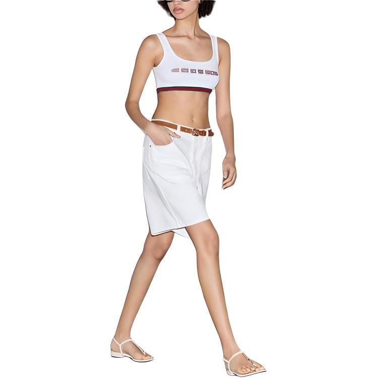 GUCCI Web Detailed Ribbed Crop Top Women's 789098-XJGK1-9074