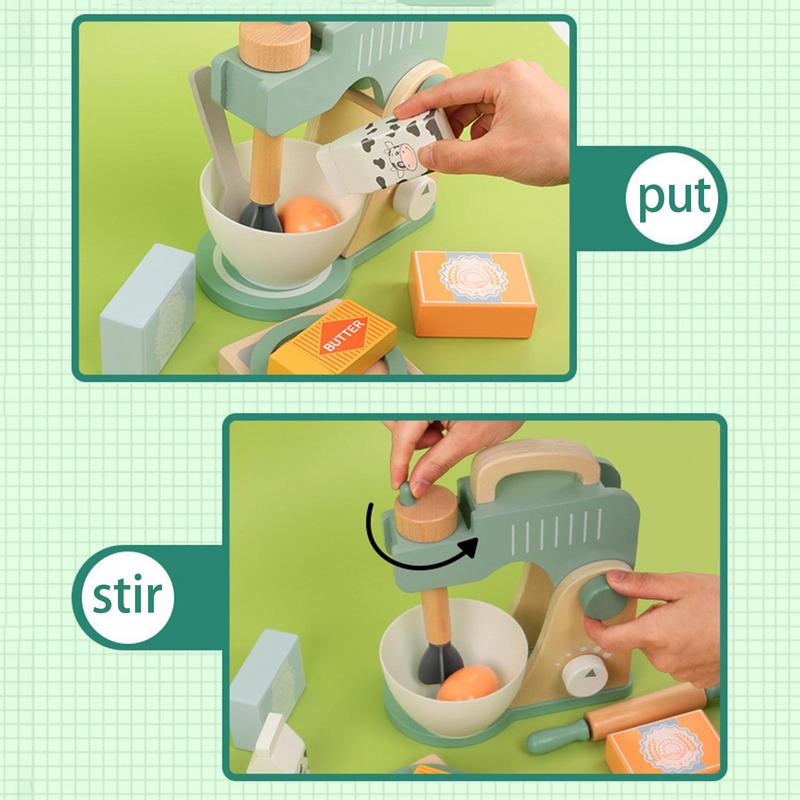 Кухонный миксер, детский ролевой деревянный миксер для еды, детский развивающий подарок для девочек и детей