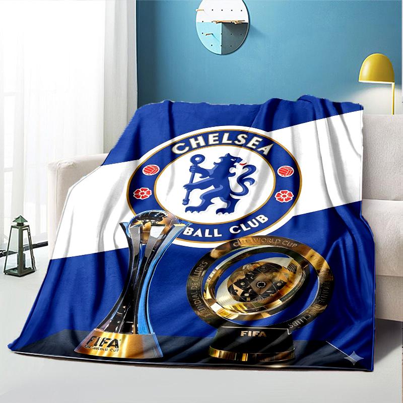 football club.C Pattern Blanket for Home Decoration, Bed, Sofa, Car Travel, Camping, Suitable for All Seasons, Birthday Christmas Gift