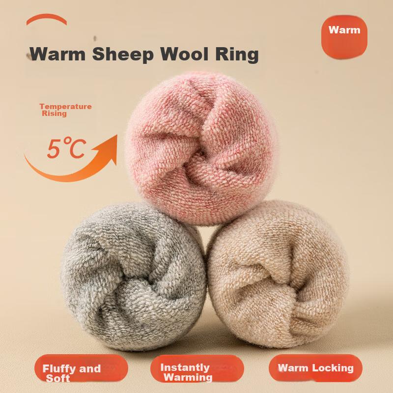 MiiOW 4 Pairs, 32% Wool Socks for Women, High Elasticity Terry Socks, Autumn And Winter Fleece-Lined Thick Sleep Socks, Warm Long Socks