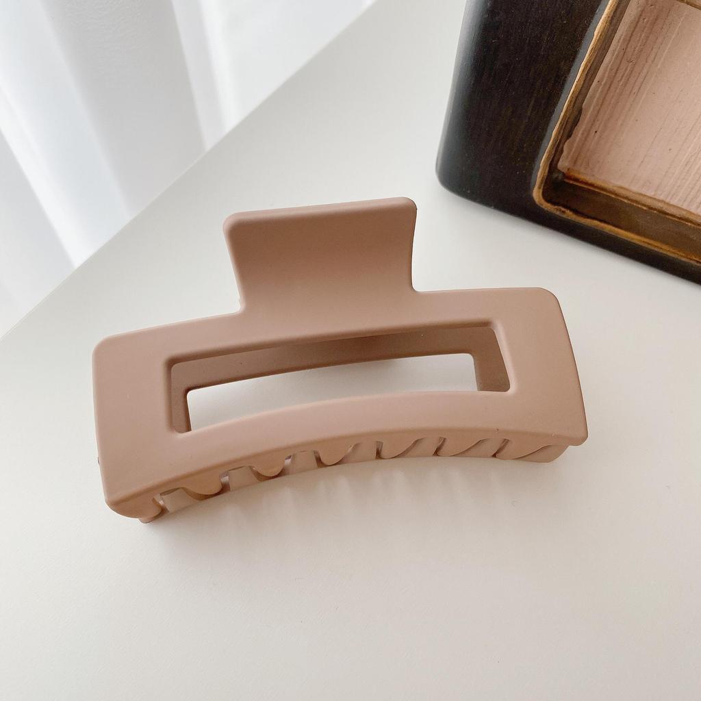 Кремовые матовые корейские заколки для волос: Большой зажим для акул для женщин - Аксессуары для ванны и затылка