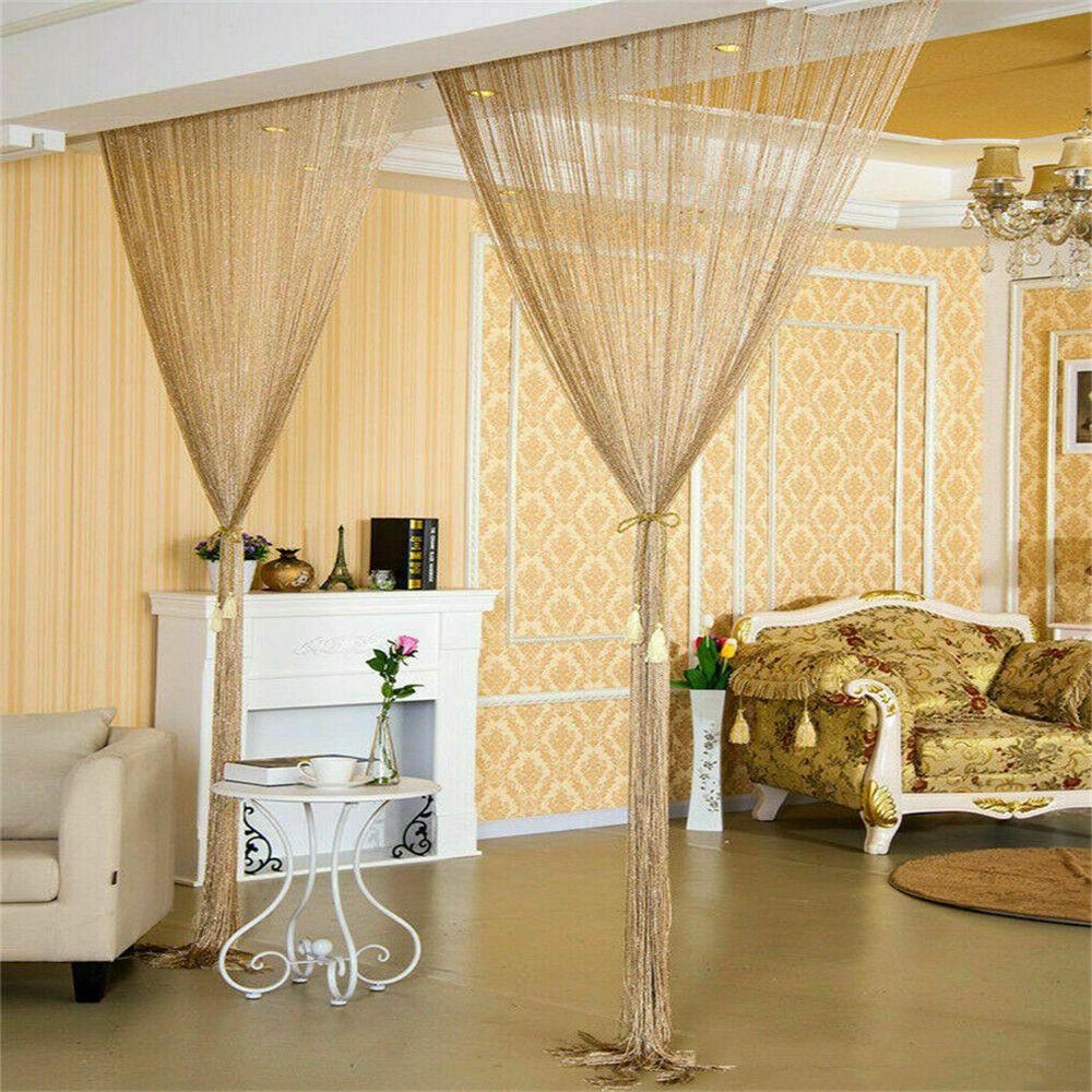 Net Window Curtains Hanging Beaded Curtains Glitter String Curtain Door Fly Screen Screen Panel
