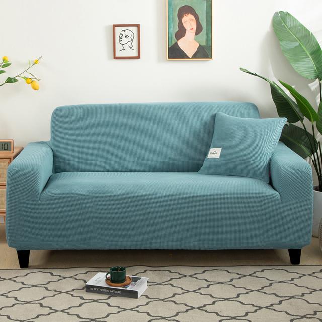 1 /2 /3 /4 Seater Thick Sofa Cover Soild Color Sofa Covers Jacquard Sofa Protector Cover For Living Room Non -Slip Cover Sofa Cover
