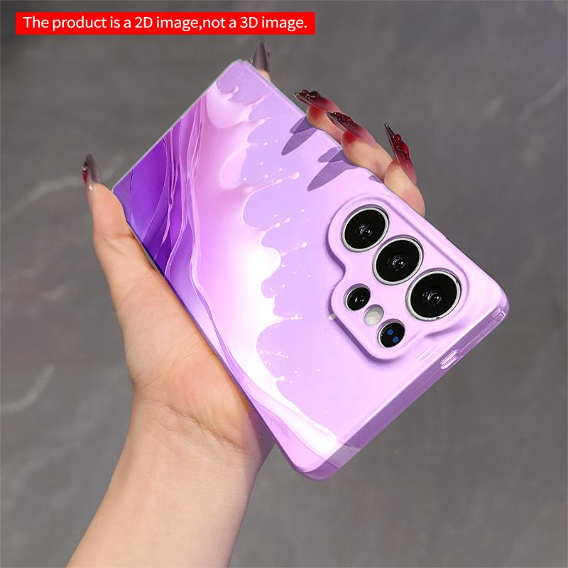 2DFlat Samsung phone case Purple Liquid Splash Abstract Design Applicable to Galaxy S22 S23 S24 S25ULTRA S26 A12 A13 A14 A15 A16