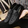 Fashion Men Driving Moccasins Comfortable Slip On Loafer Shoes Men's Casual Shoes Leather Loafers Crocodile Pattern Flats Shoes for Man