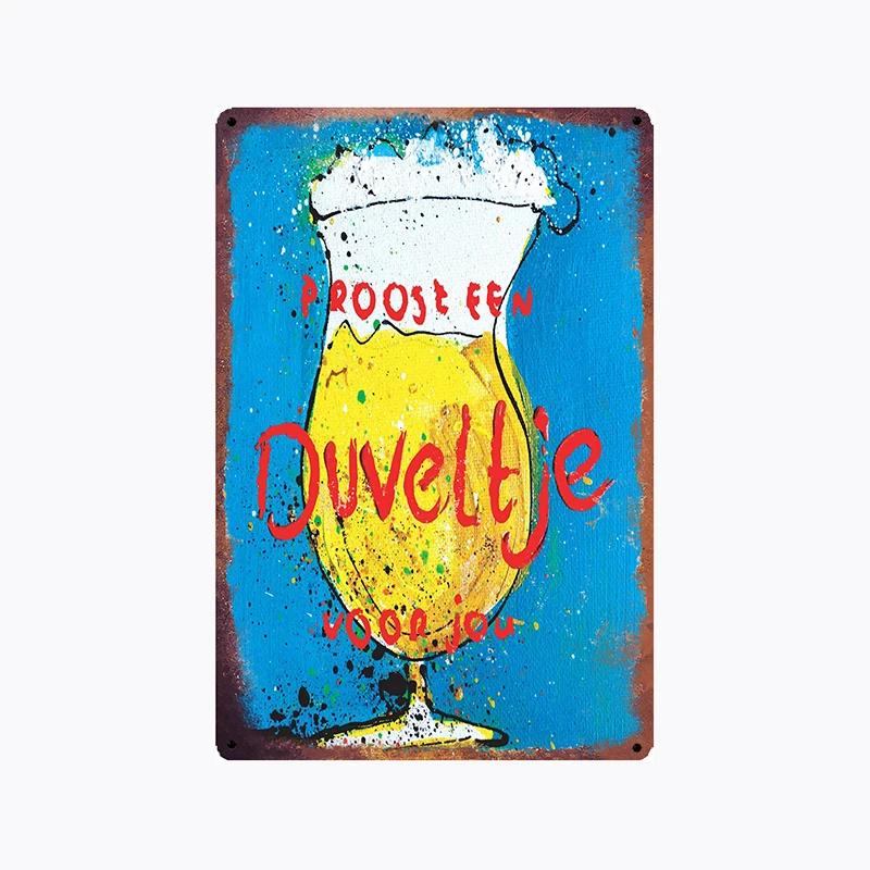 [ Mike86 ] Duvel Бельгия ПИВО Металлическая жестяная табличка Настенная табличка Ретро Винный постер Живопись Паб Декорация LTA-2032 20*30 СМ